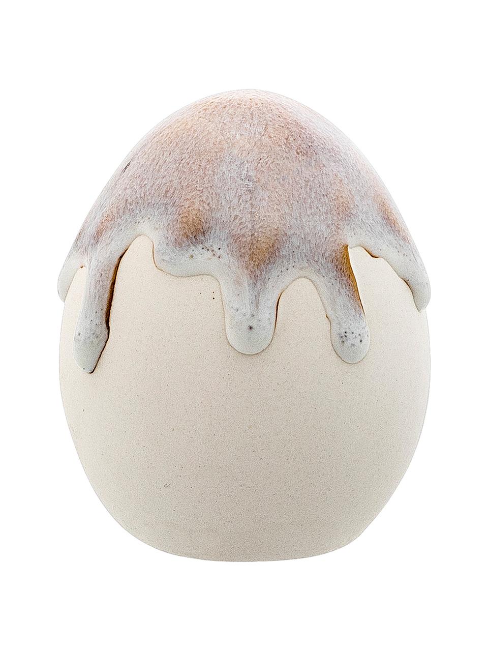 Jajo dekoracyjne Drop, Porcelana, Szary, biały, brązowy, Ø 7 x 9 cm