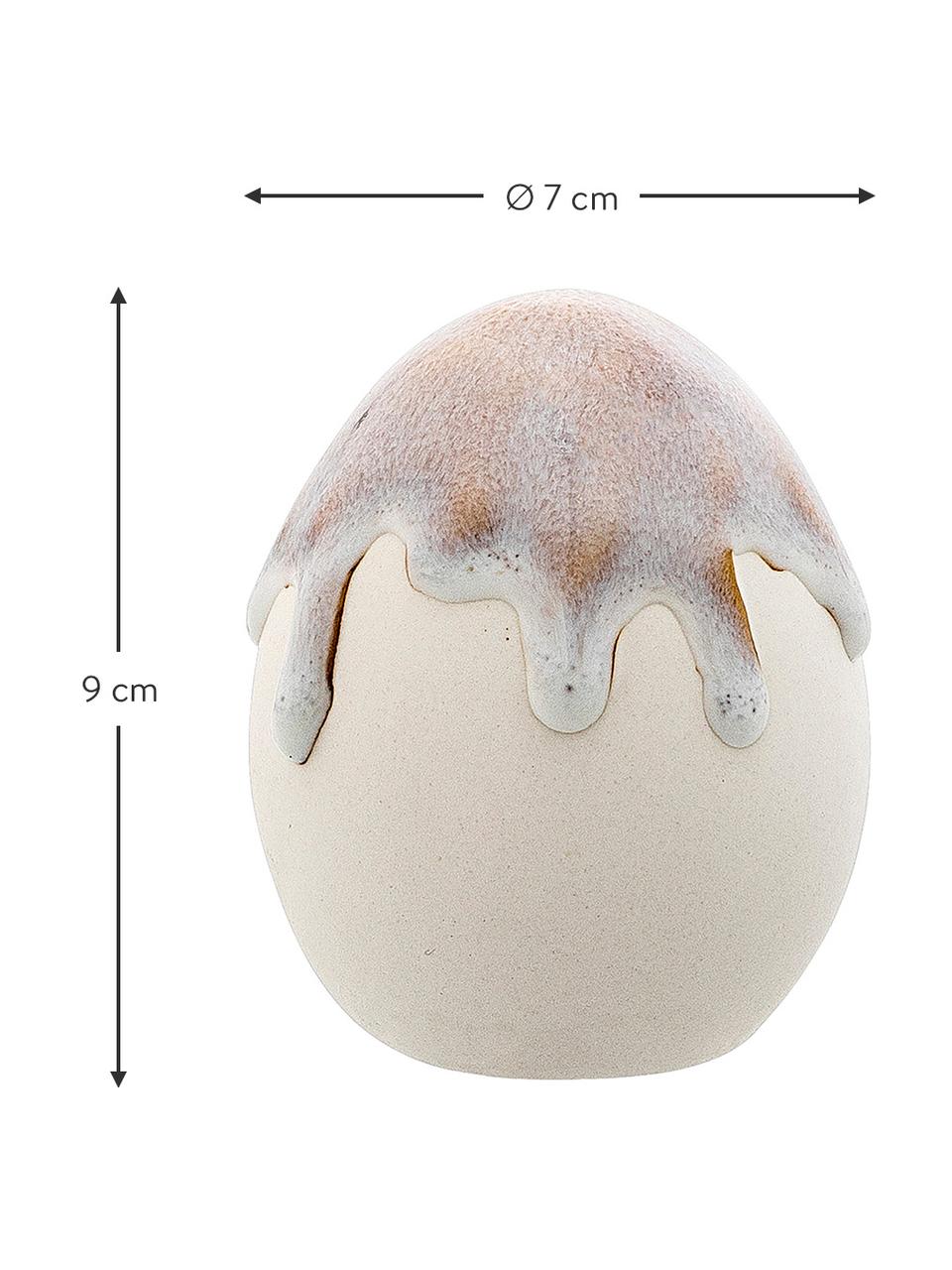 Uovo decorativo Drop, Porcellana, Grigio, bianco, marrone, Ø 7 x Alt. 9 cm