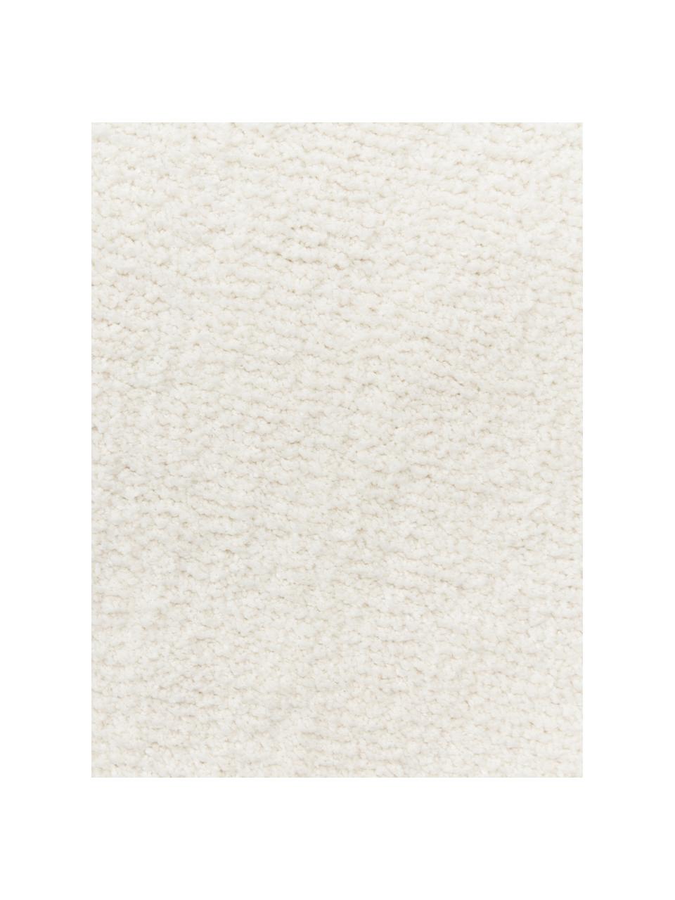 Alfombra de pelo largo texturizada Rubbie, Parte superior: microfibra (100% poliéste, Reverso: 55% poliéster, 45% algodó, Blanco crema, An 160 x L 230 cm (Tamaño M)