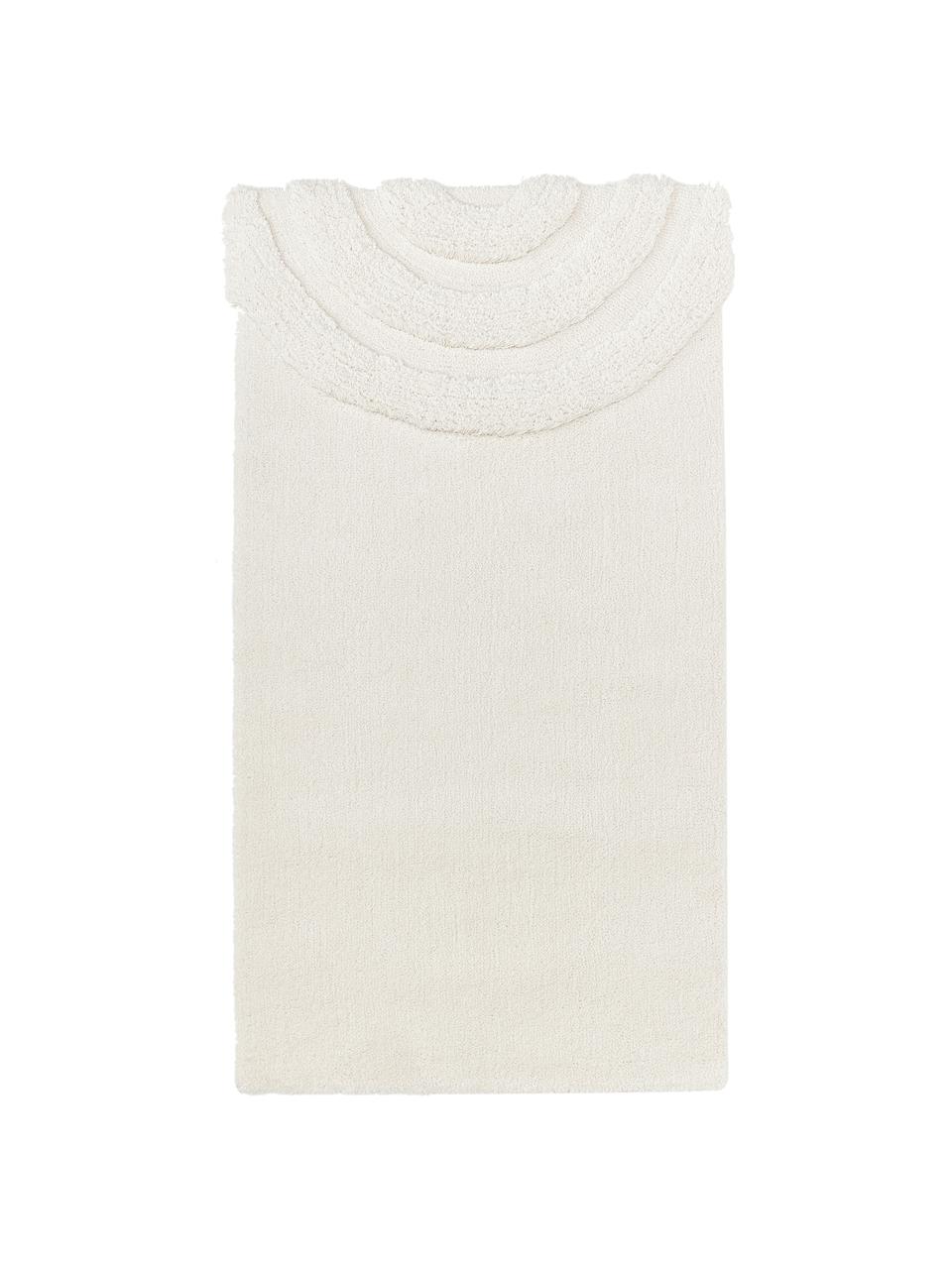 Alfombra de pelo largo texturizada Rubbie, Parte superior: microfibra (100% poliéste, Reverso: 55% poliéster, 45% algodó, Blanco crema, An 160 x L 230 cm (Tamaño M)