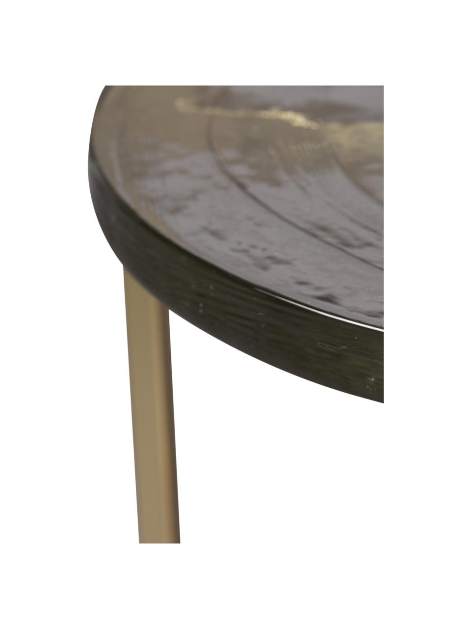 Kulatý odkládací stolek se skleněnou deskou Vidrio, Zlatá, transparentní, Ø 40 cm, V 45 cm