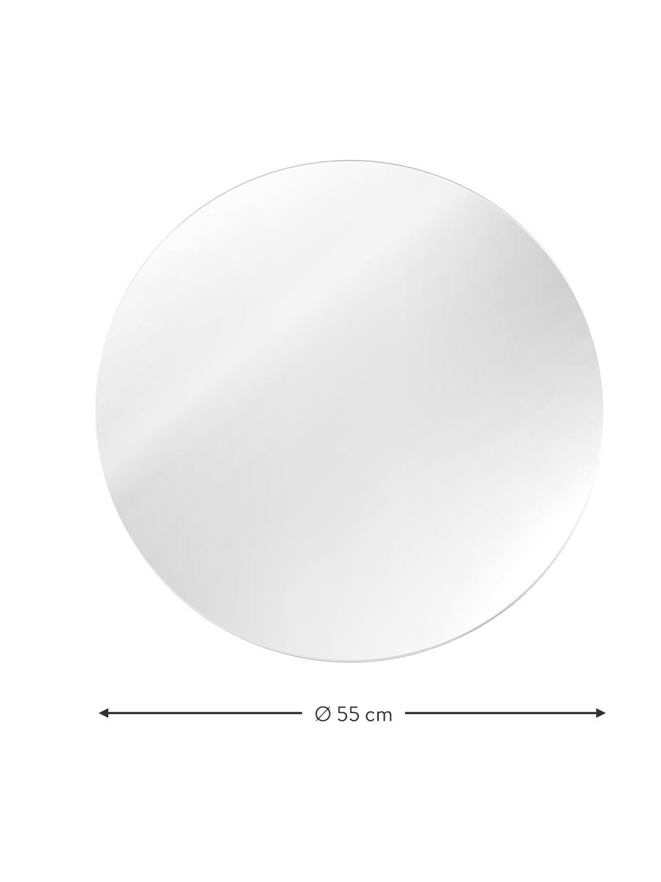 Okrúhle bezrámové nástenné zrkadlo Erin, Odtiene striebornej, Ø 80 x H 2 cm