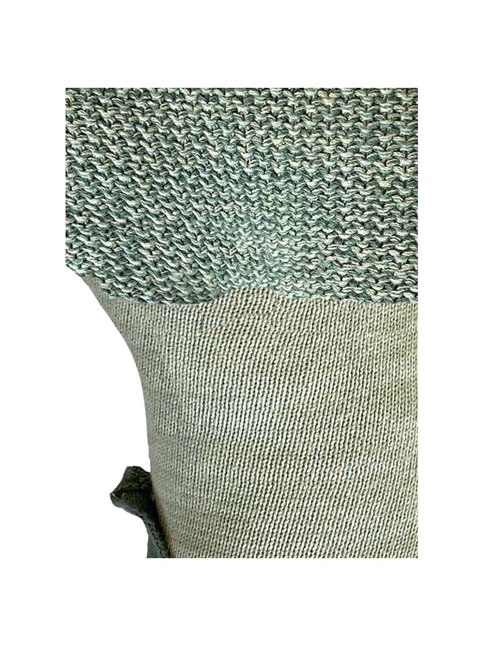 Met de hand gebreide Knuffelkussen Brucy the Broccoli, Bekleding: 100% katoen, Saliegroen, B 35 x L 35 cm