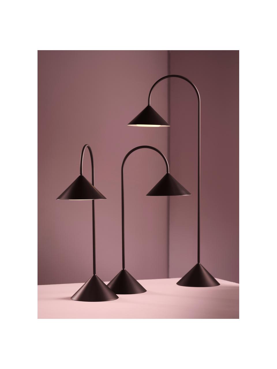 Prenosná exteriérová stolová LED lampa Grasp, Vínovočervená, matná, Š 30 x V 47 cm