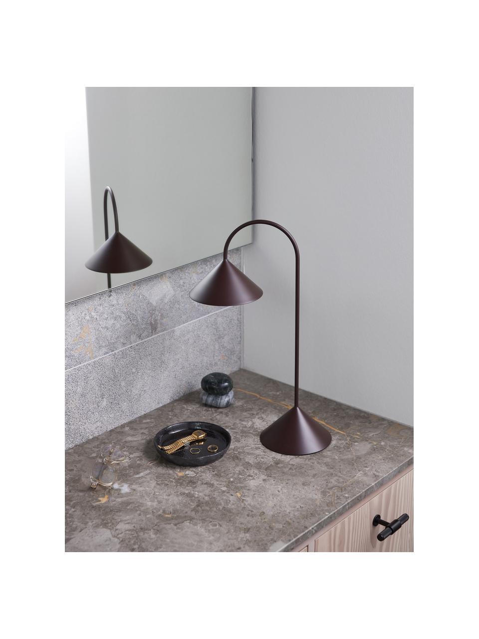 Prenosná exteriérová stolová LED lampa Grasp, Vínovočervená, matná, Š 30 x V 47 cm