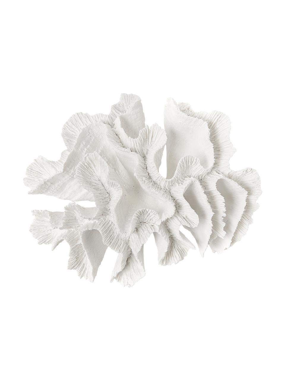 Pieza decorativa de diseño Coral, Poliresina, Blanco, An 25 x Al 10 cm