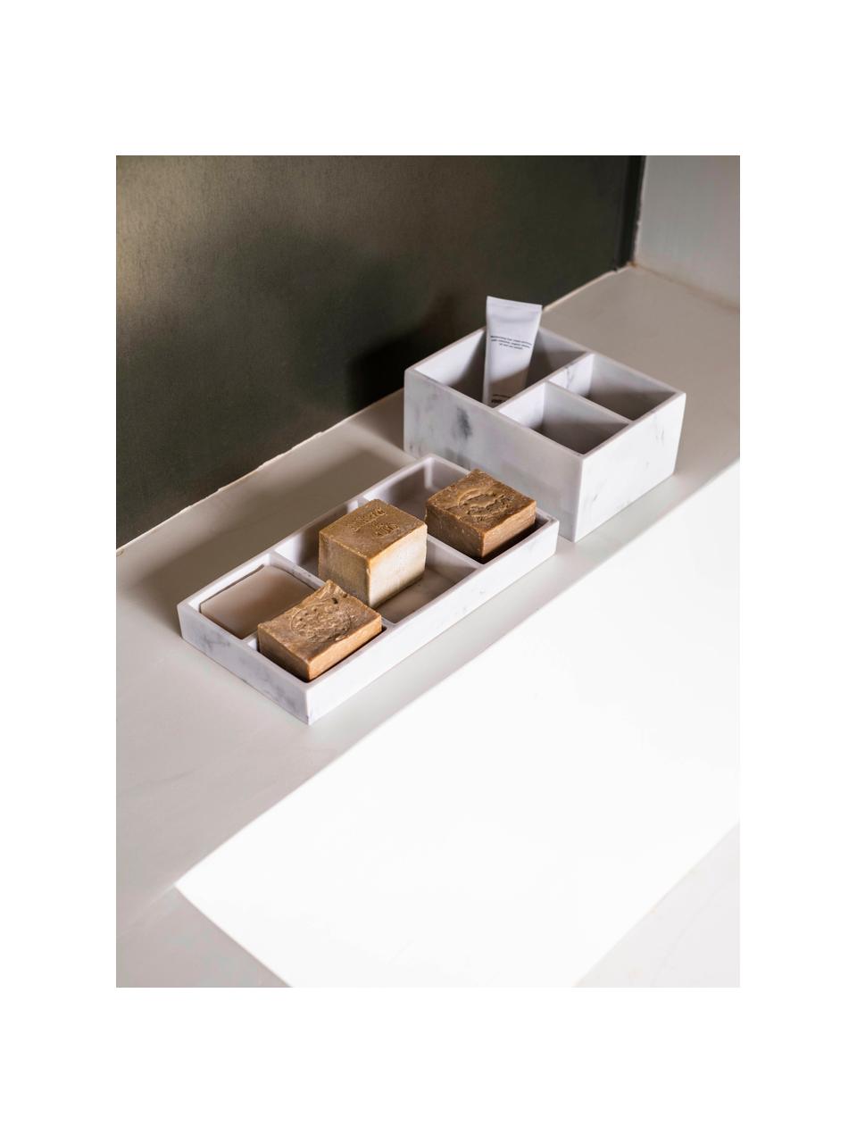 Schmuck-Organizer Karla in Marmor-Optik, Polyresin, Weiß, B 31 x H 4 cm