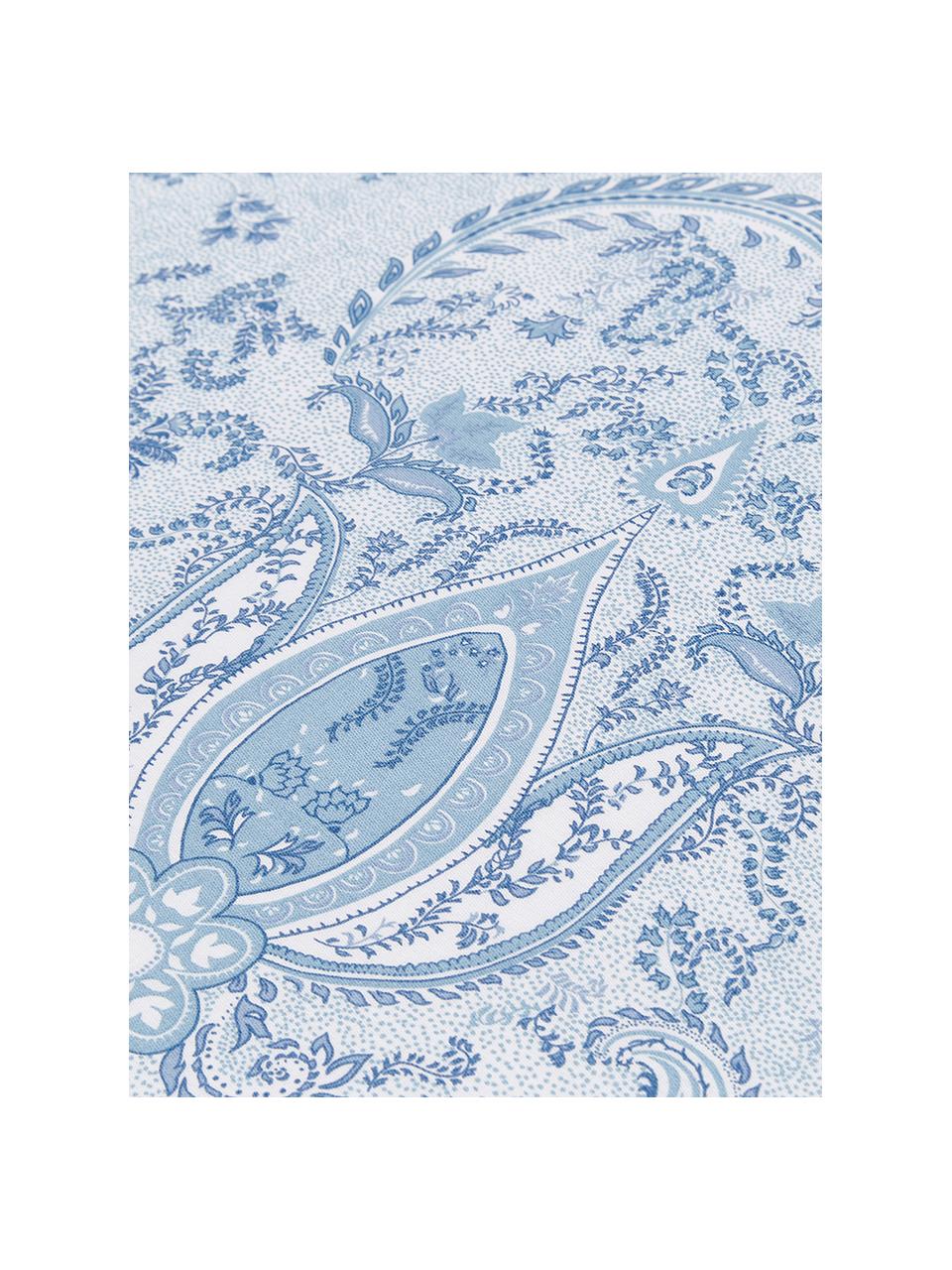 Funda nórdica de satén Grantham, Azul estampado, Cama 90 cm (150 x 220 cm)