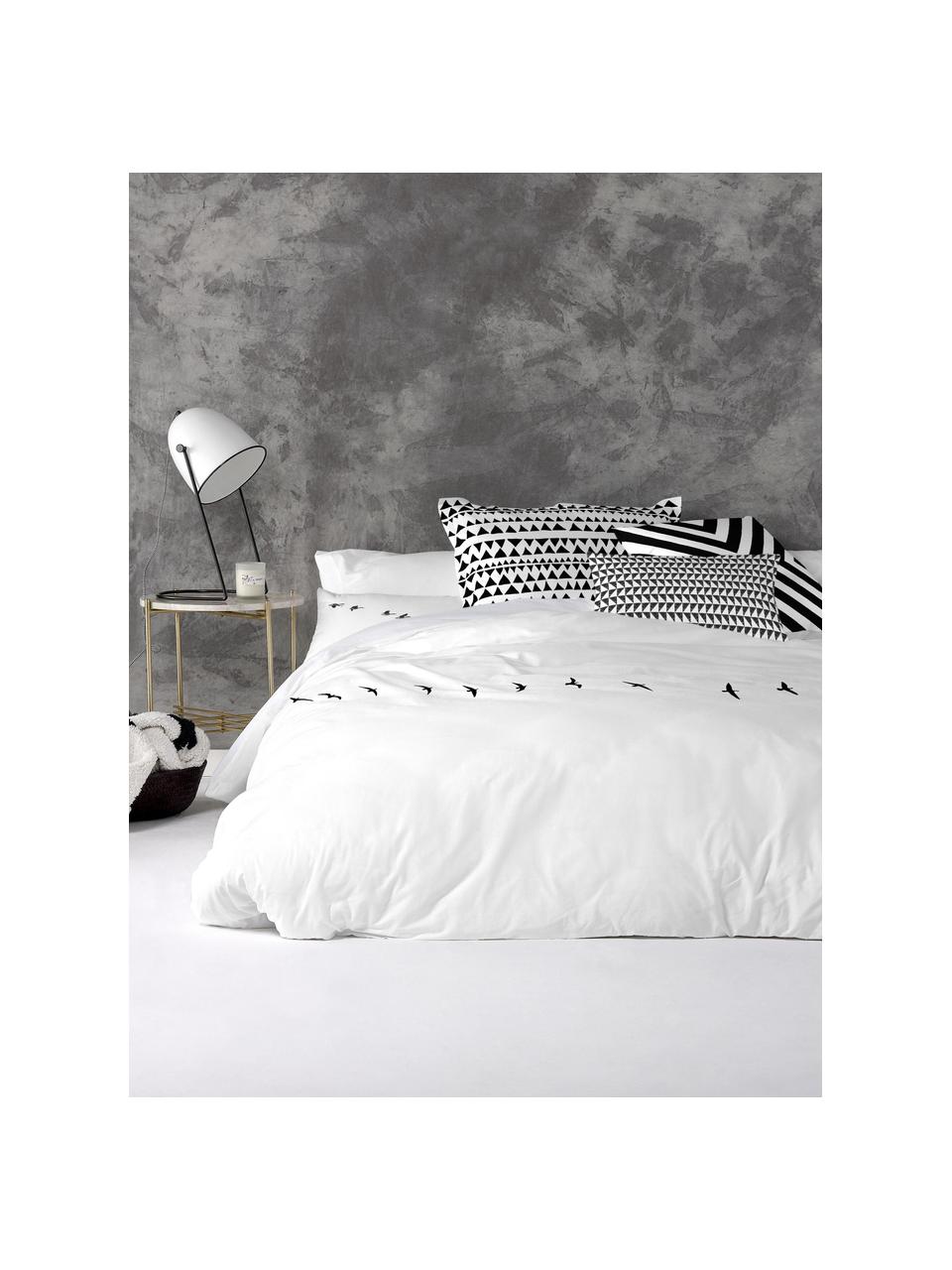 Housse de couette en coton Trip, Blanc, noir, larg. 240 x long. 220 cm