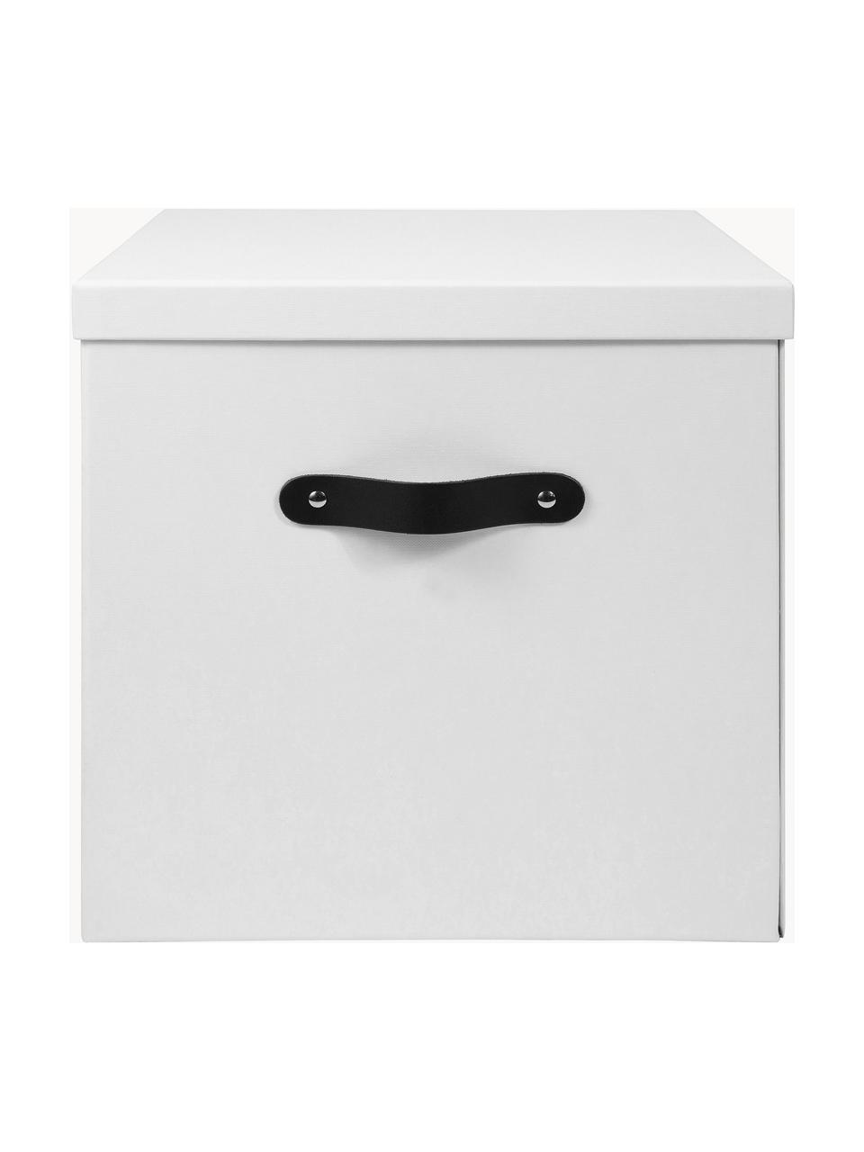 Caja Texas, Caja: cartón laminado, Asa: cuero, Blanco, An 32 x Al 32 cm