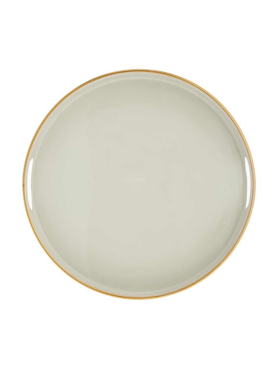 Plateau rond Dining, Gris clair, couleur dorée