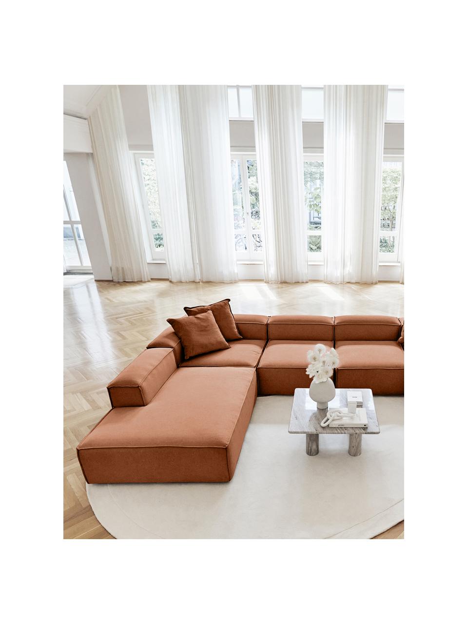 Sofá rinconera modular Lennon, Tapizado: 100% poliéster Alta resis, Estructura: madera maciza, madera con, Patas: plástico, Tejido turrón, An 418 x Al 68 cm, chaise lounge izquierda