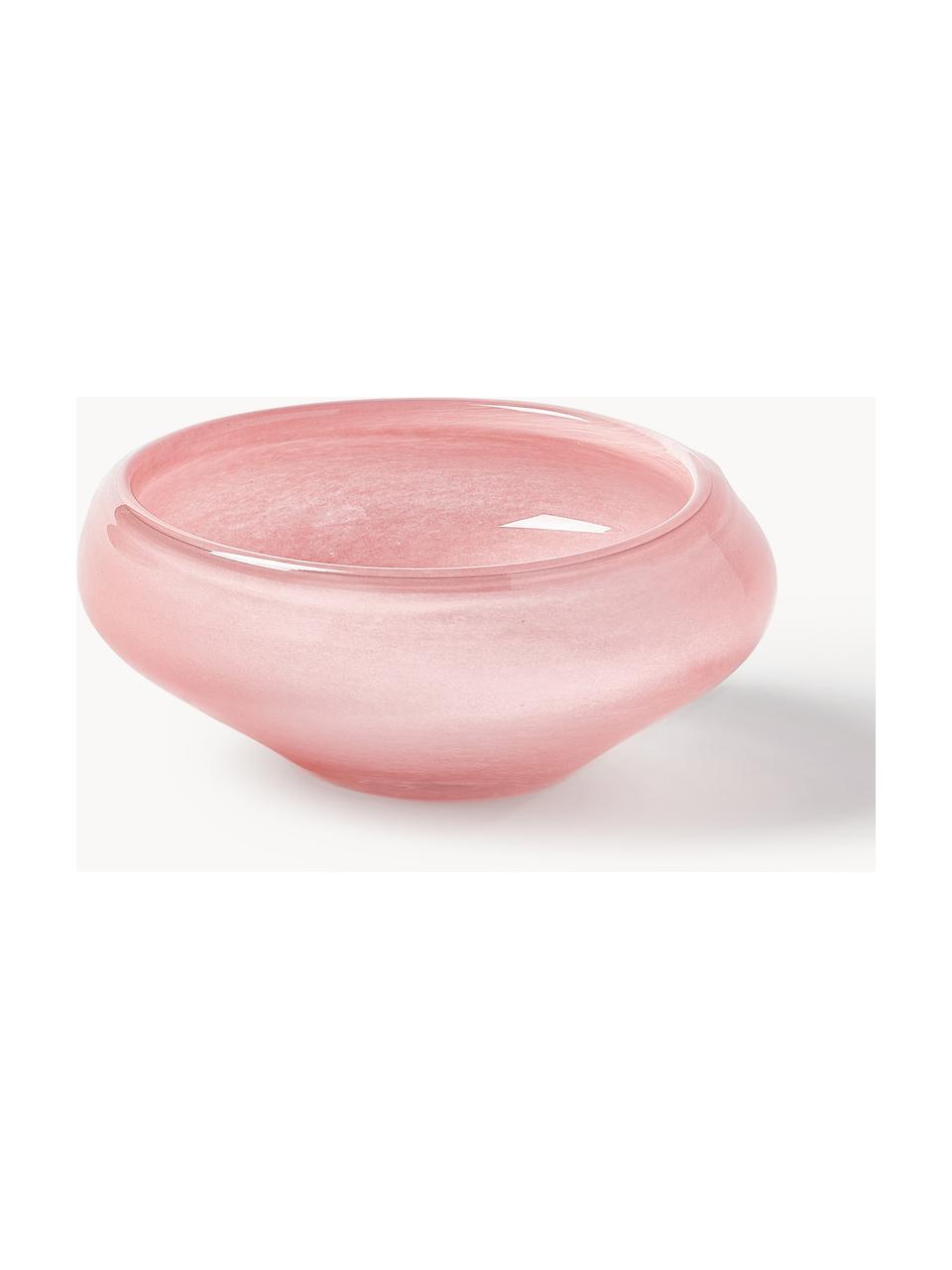 Ručně vyrobená dekorativní skleněná miska Ashley, Sklo, Světle růžová, transparentní, Š 20 cm, V 10 cm
