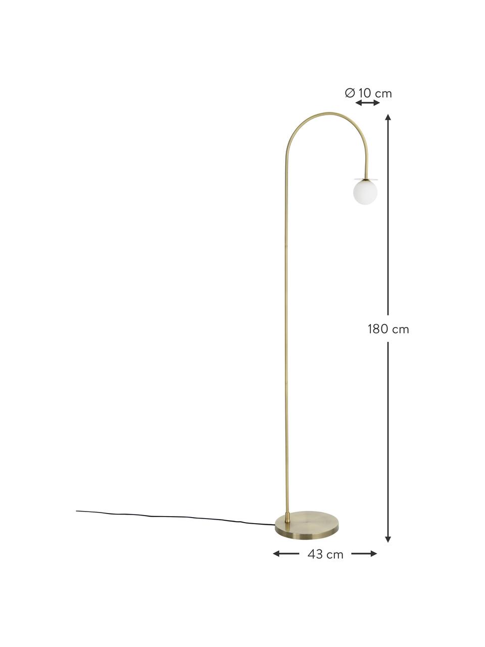 Lampa podłogowa Milo, Odcienie złotego, W 180 cm