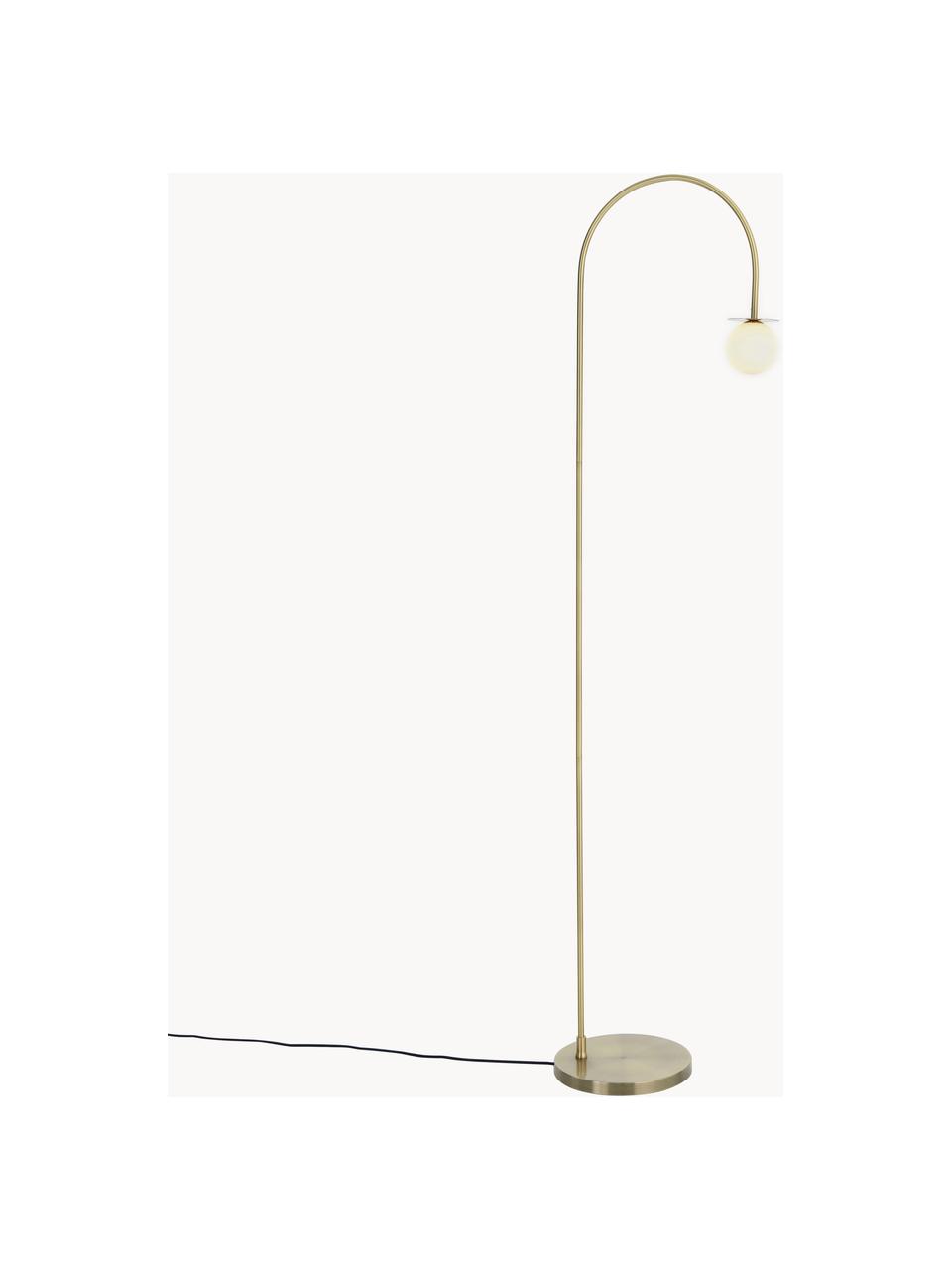 Große Stehlampe Milo, Lampenschirm: Opalglas, Goldfarben, H 180 cm