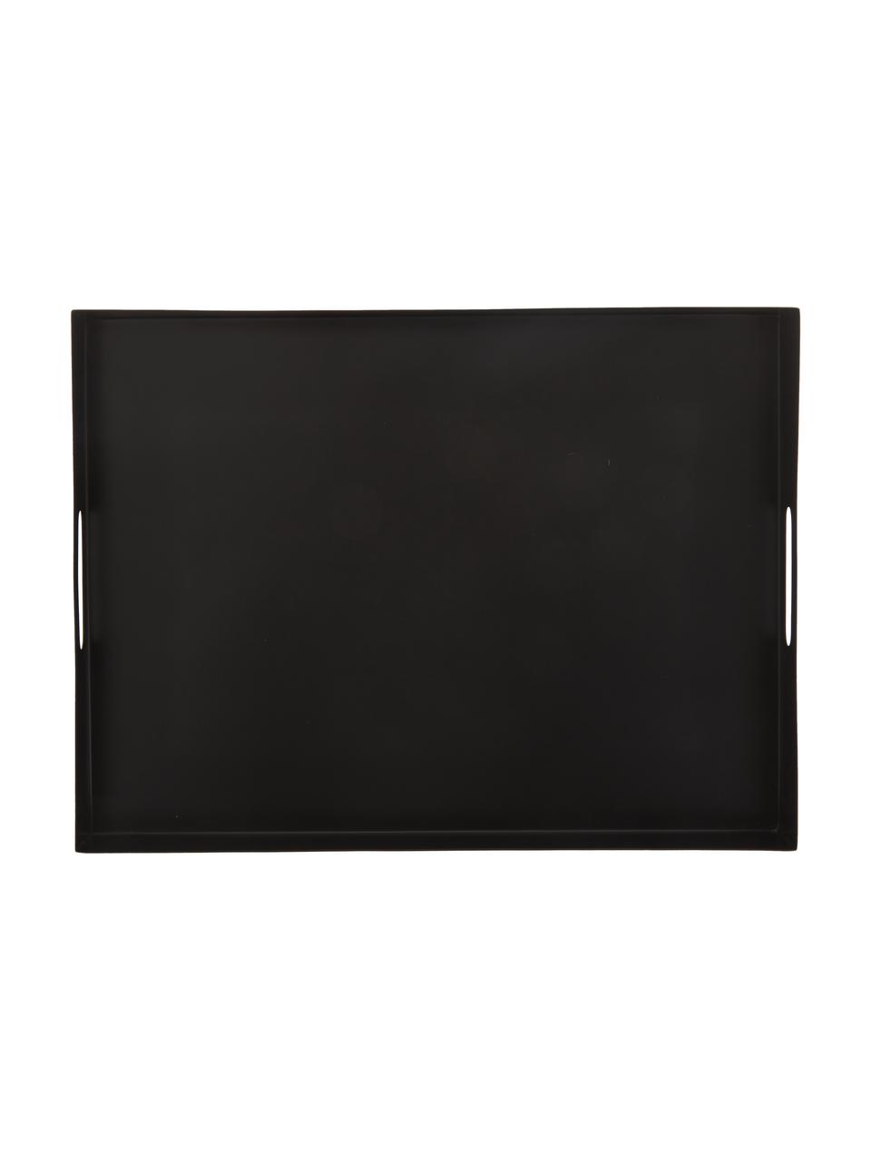Servírovací podnos v čiernej farbe Satu, D 40 x Š 30 cm, Lakovaný kov, Čierna, D 40 x Š 30 cm