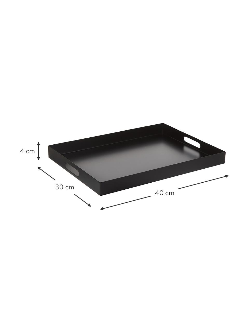 Bandeja paa servir Satu, Metal pintado, Negro, L 40 x An 30 cm