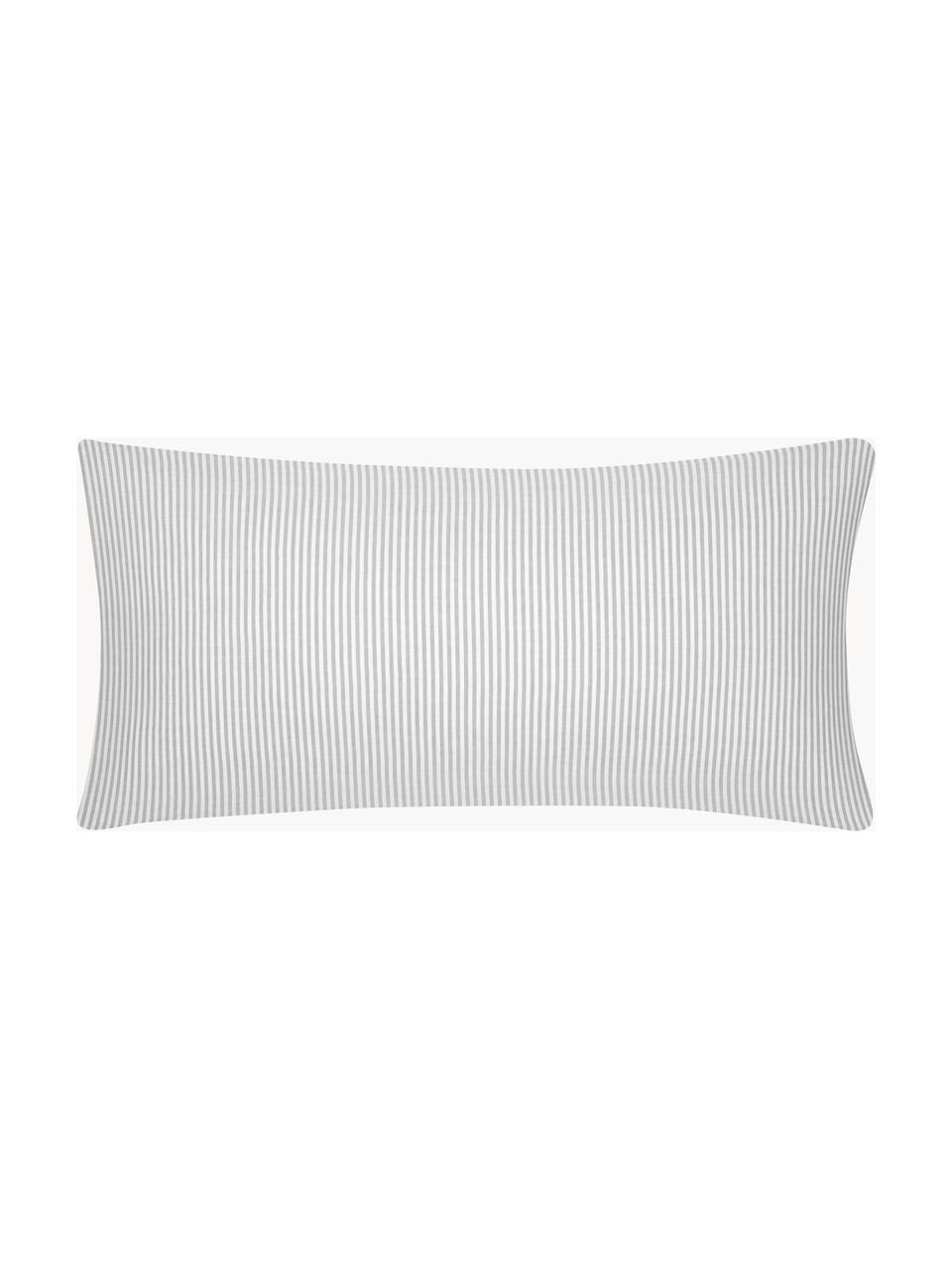 Funda de almohada de algodón Ellie, 45 x 85 cm, Blanco, gris, An 45 x L 85 cm