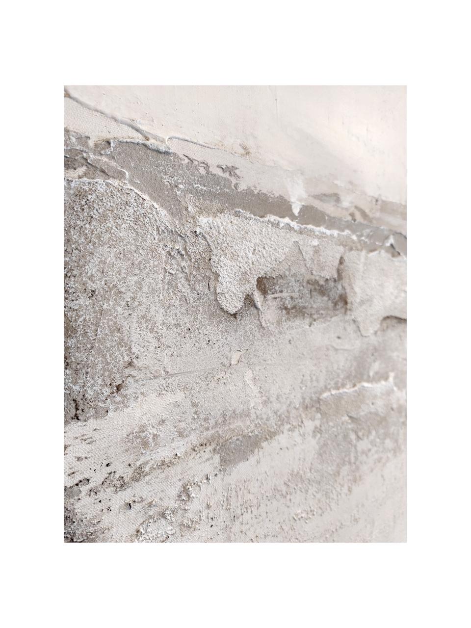 Toile peinte à la main Sandy, Blanc cassé, tons beiges, larg. 98 x haut. 98 cm