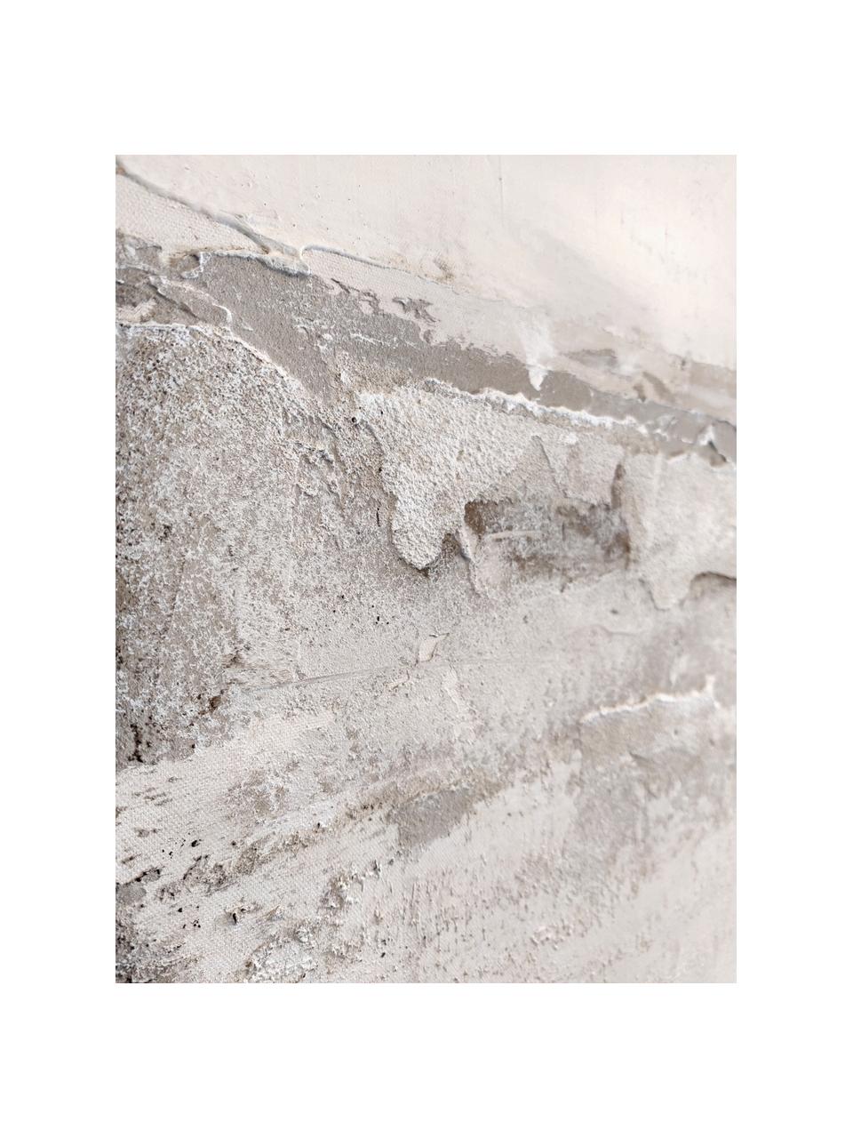 Handgemaltes Leinwandbild Sandy, Off White, Beigetöne, B 98 x H 98 cm
