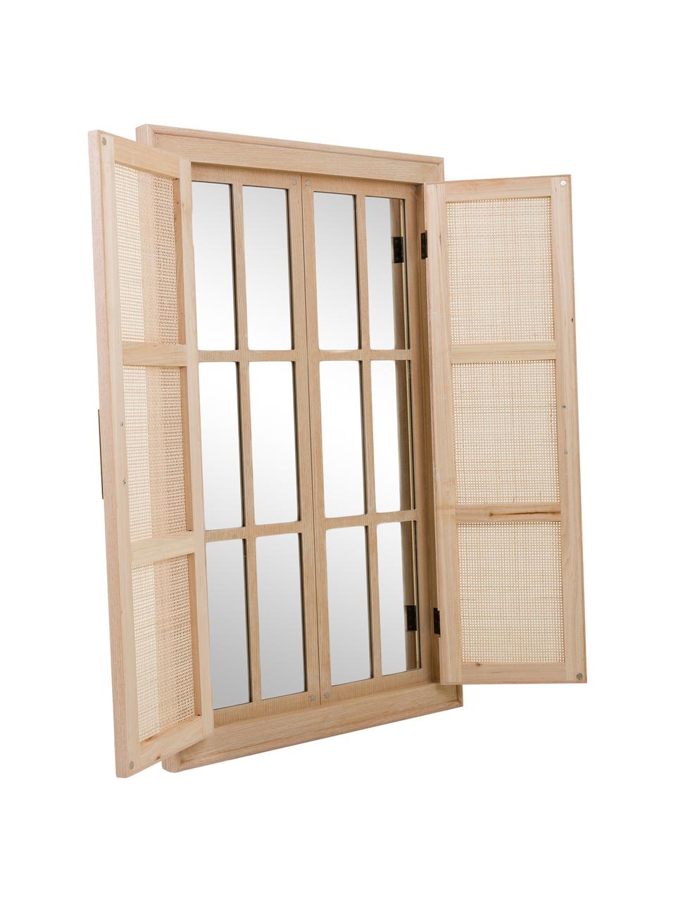 Espejo de pared de madera ventana Cayetana, Espejo: cristal, Beige, An 74 x Al 118 cm