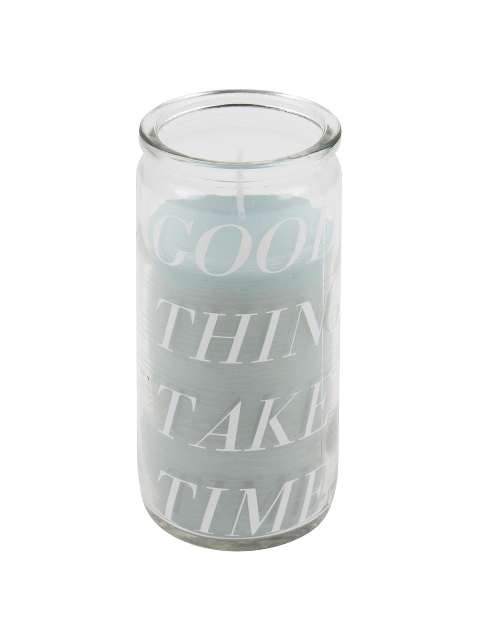 Bougie Good Things, Verre, cire, Transparent, couleur menthe, Ø 6 x haut. 14 cm