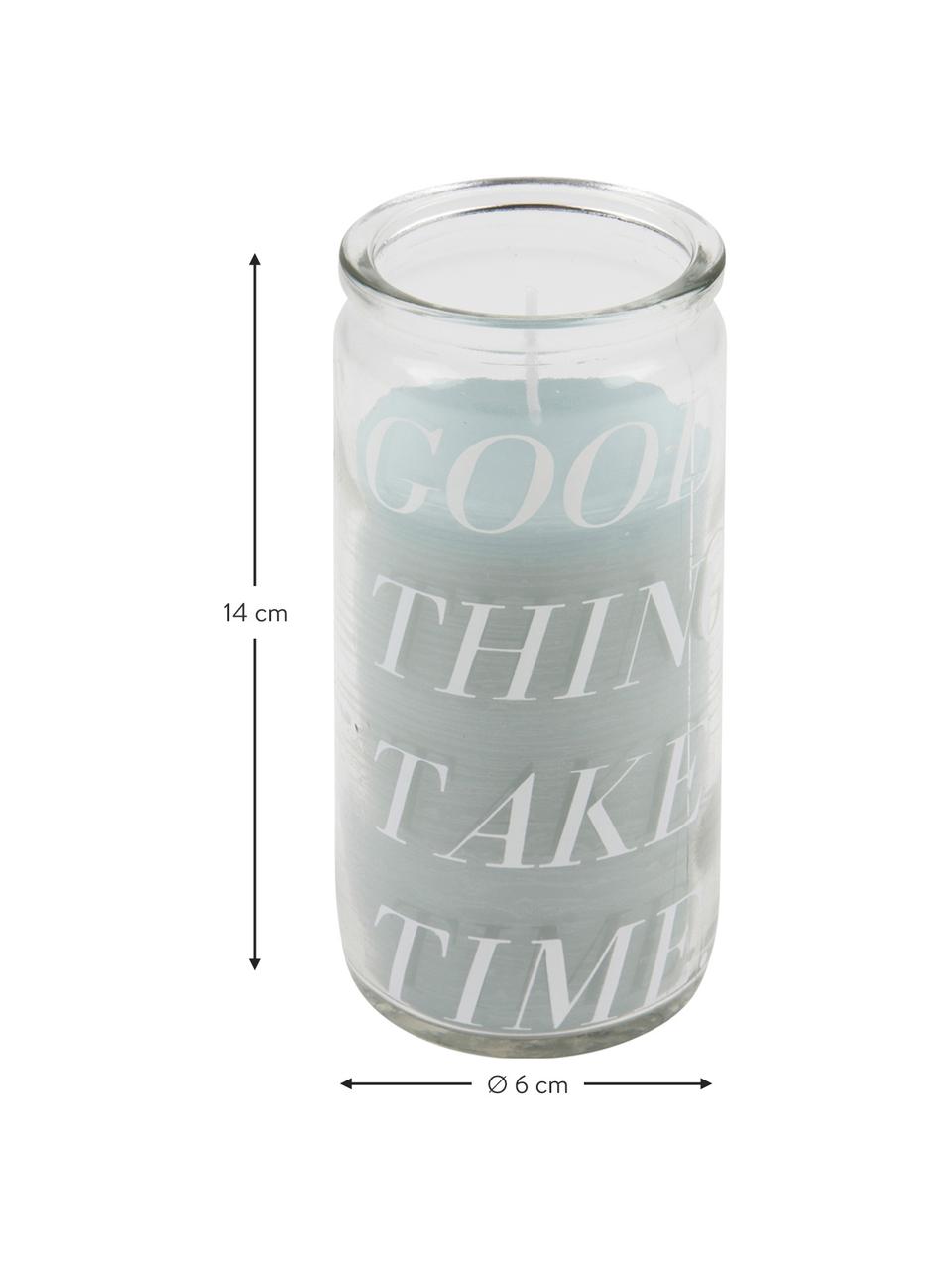 Kaars Good Things, Glas, was, Transparant, mintkleurig, Ø 6 x H 14 cm