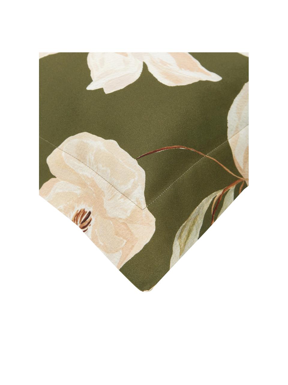 Funda de almohada de satén de algodón ecológico Aimee, diseño Candice Gray, Verde, beige, An 45 x L 85 cm