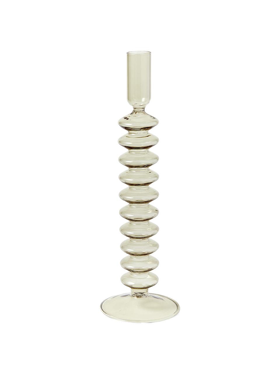 Set 2 candelabri Clea, Vetro, Verde trasparente, Set in varie misure