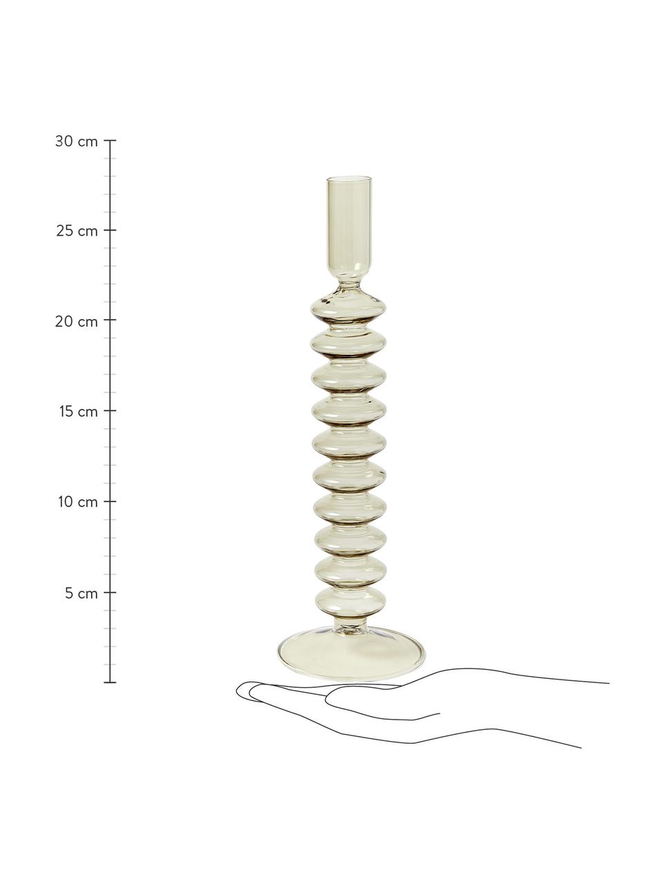 Set 2 candelabri Clea, Vetro, Verde trasparente, Set in varie misure
