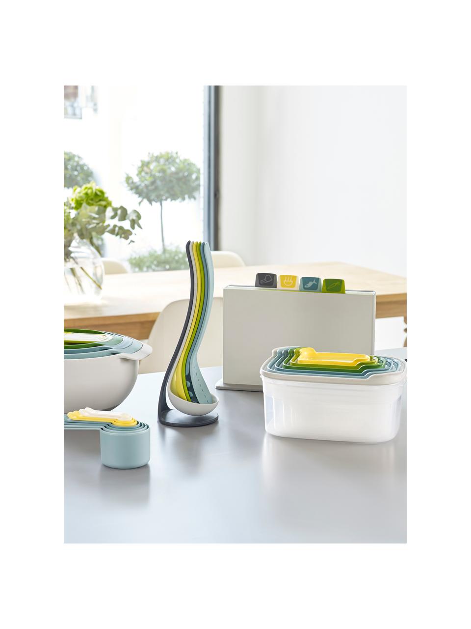 Set de utensilios de cocina con soporte Nest, 6 pzas., Plástico termoplástico, Tonos verde y amarillo, Ø 12 x Al 34 cm