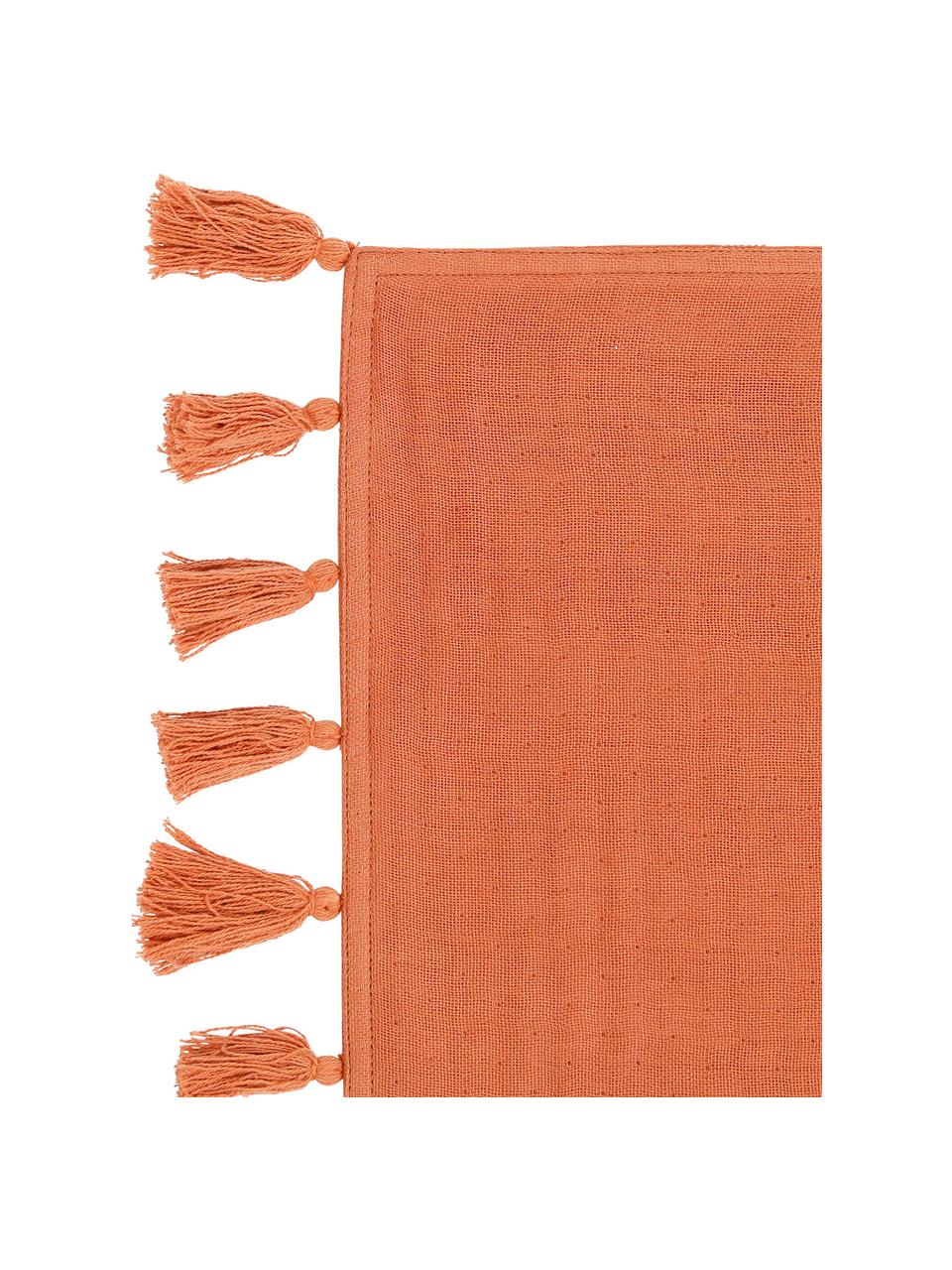 Manteles individuales con borlas Earth Notes, 2 uds., Algodón, Naranja, beige, An 30 x L 45 cm