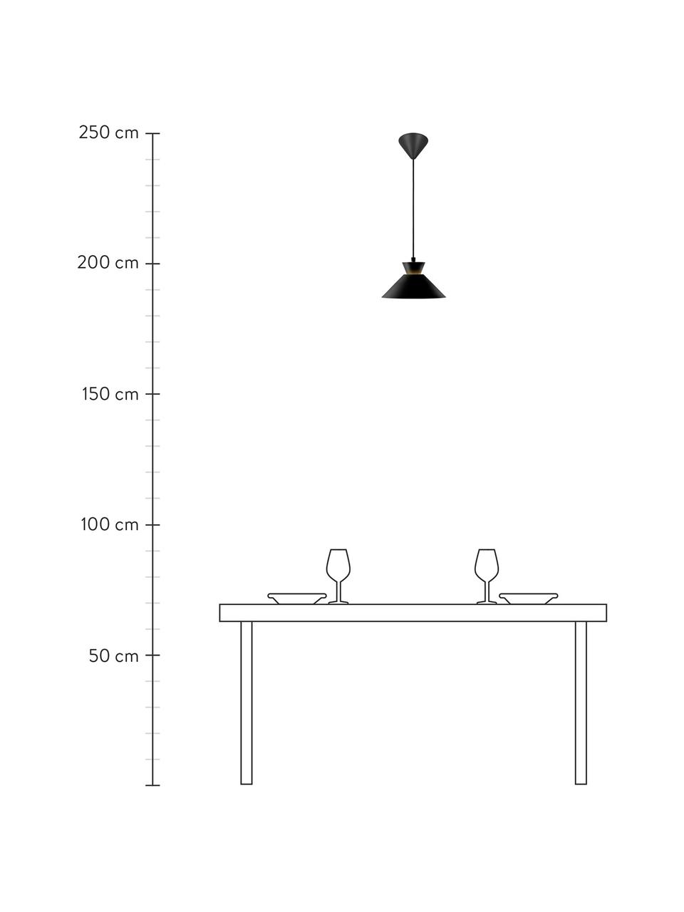 Kleine hanglamp Dial, Lampenkap: gecoat metaal, Baldakijn: gecoat metaal, Zwart, Ø 25 x H 14 cm