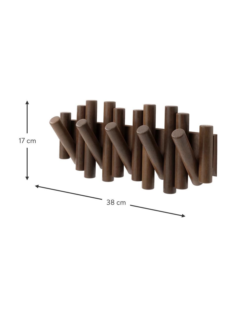 Perchero de pared de madera de pino Picket, Madera de pino, Madera de pino oscura, An 38 x Al 17 cm