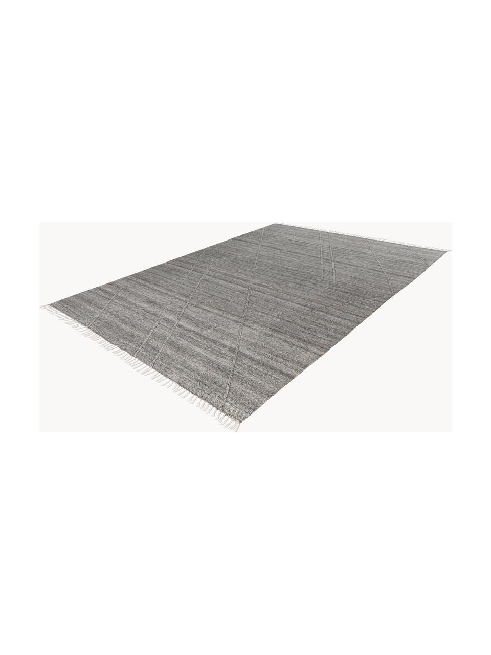 Ręcznie tkany dywan wewnętrzny/zewnętrzny Dakar, 100% polietylen, Szary, S 80 x D 150 cm (Rozmiar XS)