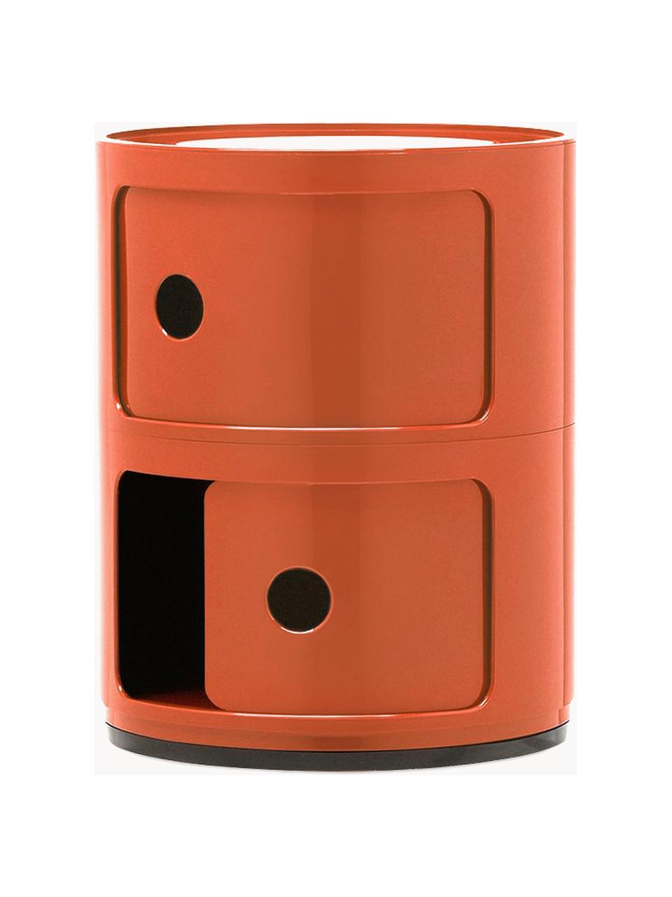 Design Container Componibili, 2 Elemente, Kunststoff (ABS), durchgefärbt, Orange, glänzend, Ø 32 x H 40 cm