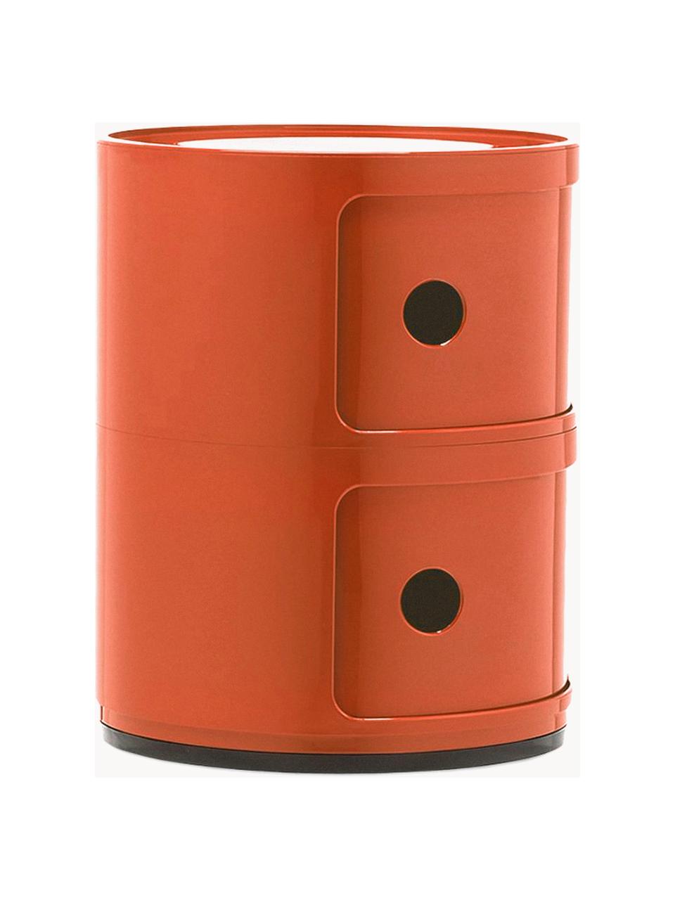 Design Container Componibili, 2 Elemente, Kunststoff (ABS), durchgefärbt, Orange, glänzend, Ø 32 x H 40 cm