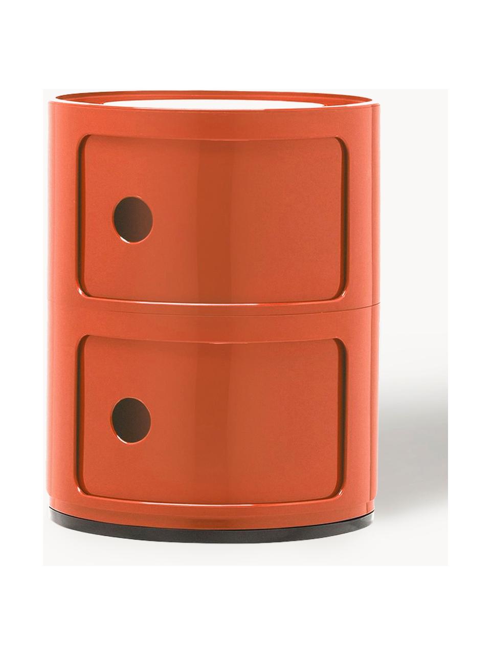 Design Container Componibili, 2 Elemente, Kunststoff (ABS), durchgefärbt, Orange, glänzend, Ø 32 x H 40 cm