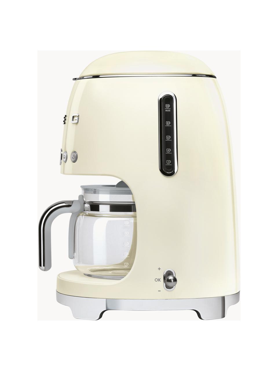 Machine à café filtre 50's Style, Blanc crème, haute brillance, larg. 26 x haut. 36 cm