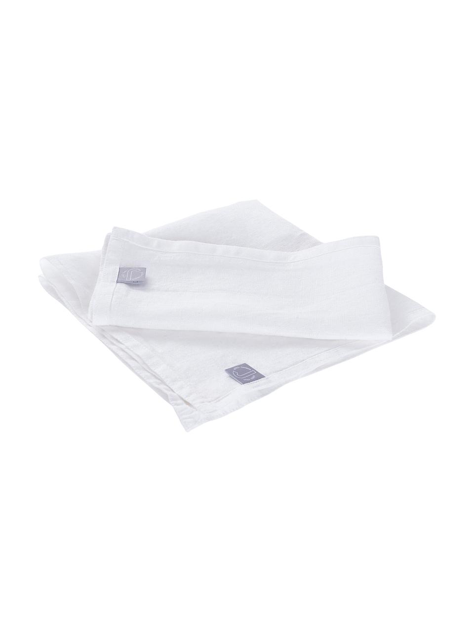 Serviettes de table pur lin Hedda, 2 pièces, Blanc