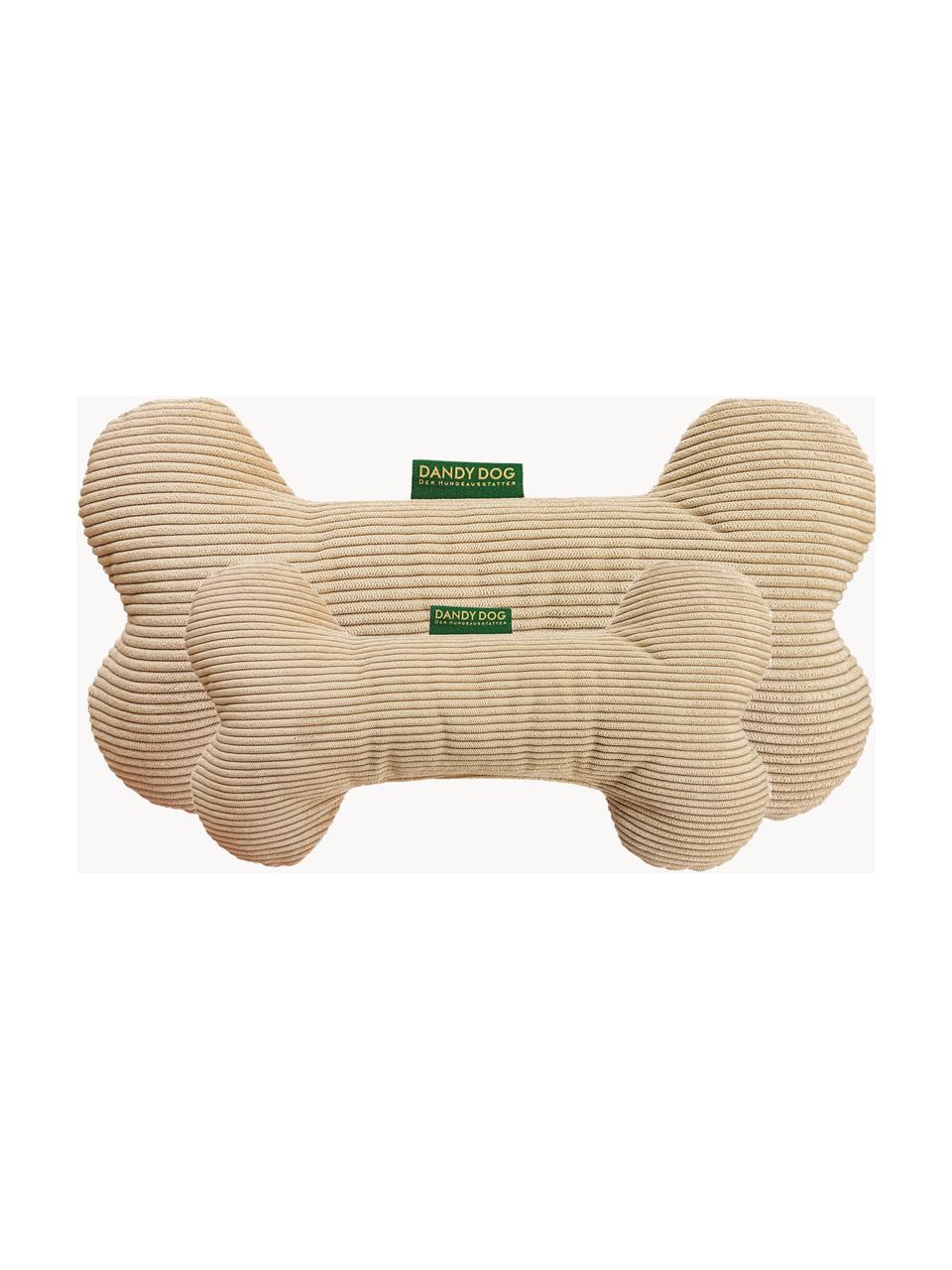 Jouet en velours côtelé pour chien en forme d'os Relax , tailles variées, Beige, larg. 25 x haut. 14 cm