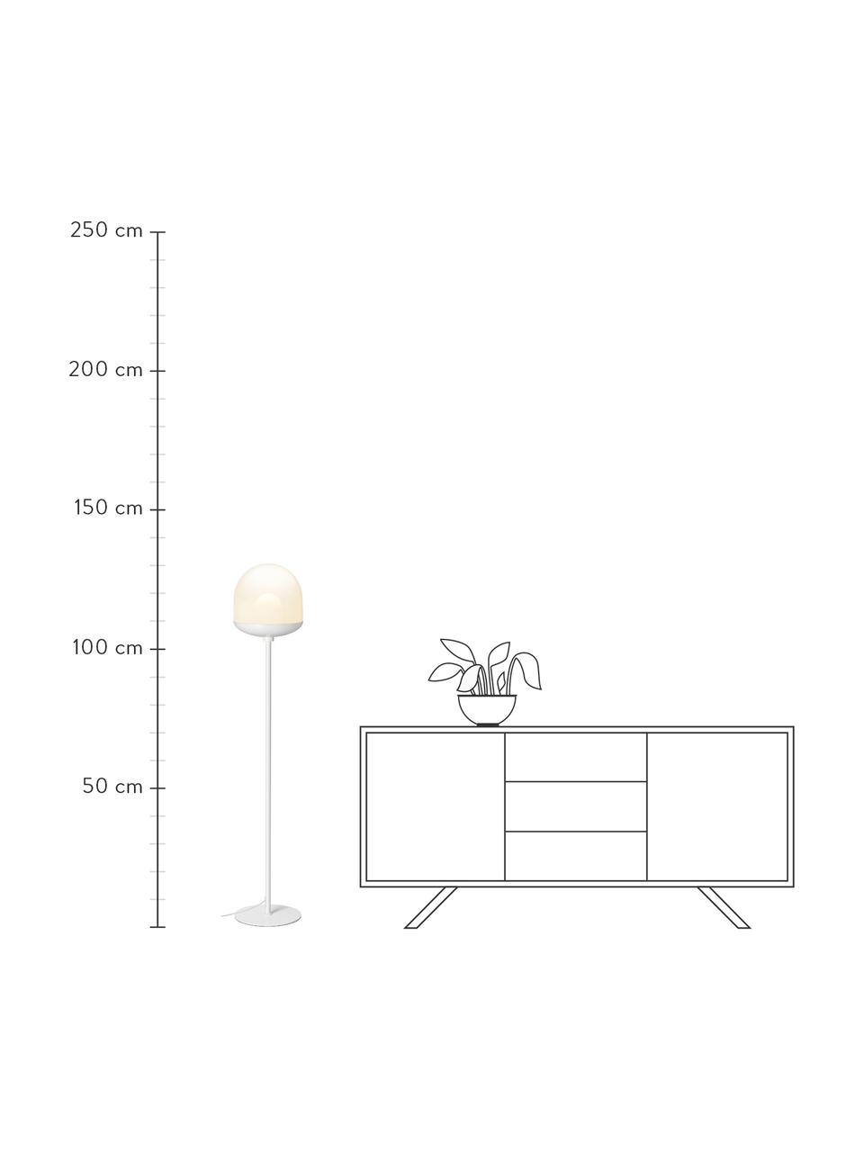 Lampada da lettura in vetro Magia, Paralume: vetro, Base della lampada: metallo rivestito, Bianco, Ø 25 x Alt. 131 cm