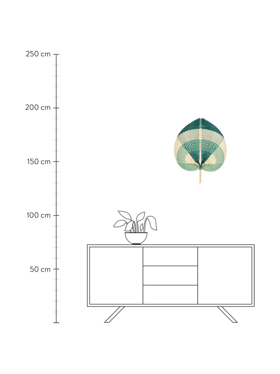 Decoración de pared de bambú Asia, Bambú, Beige, verde, menta, An 50 x Al 60 cm