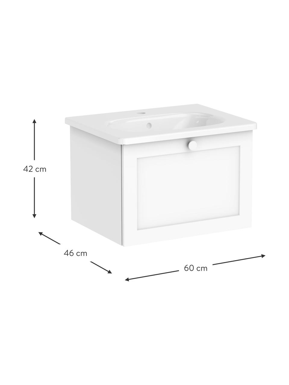Wastafel met onderkast Rafaella, B 60 cm, Wit, B 60 x H 42 cm