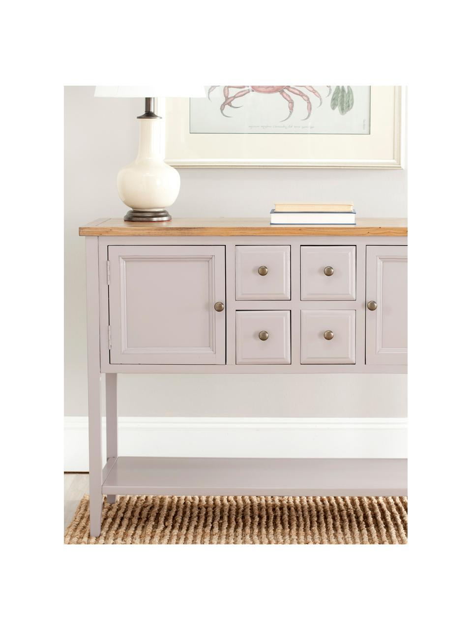 Enfilade ancienne Amy, Gris clair, larg. 116 x haut. 86 cm