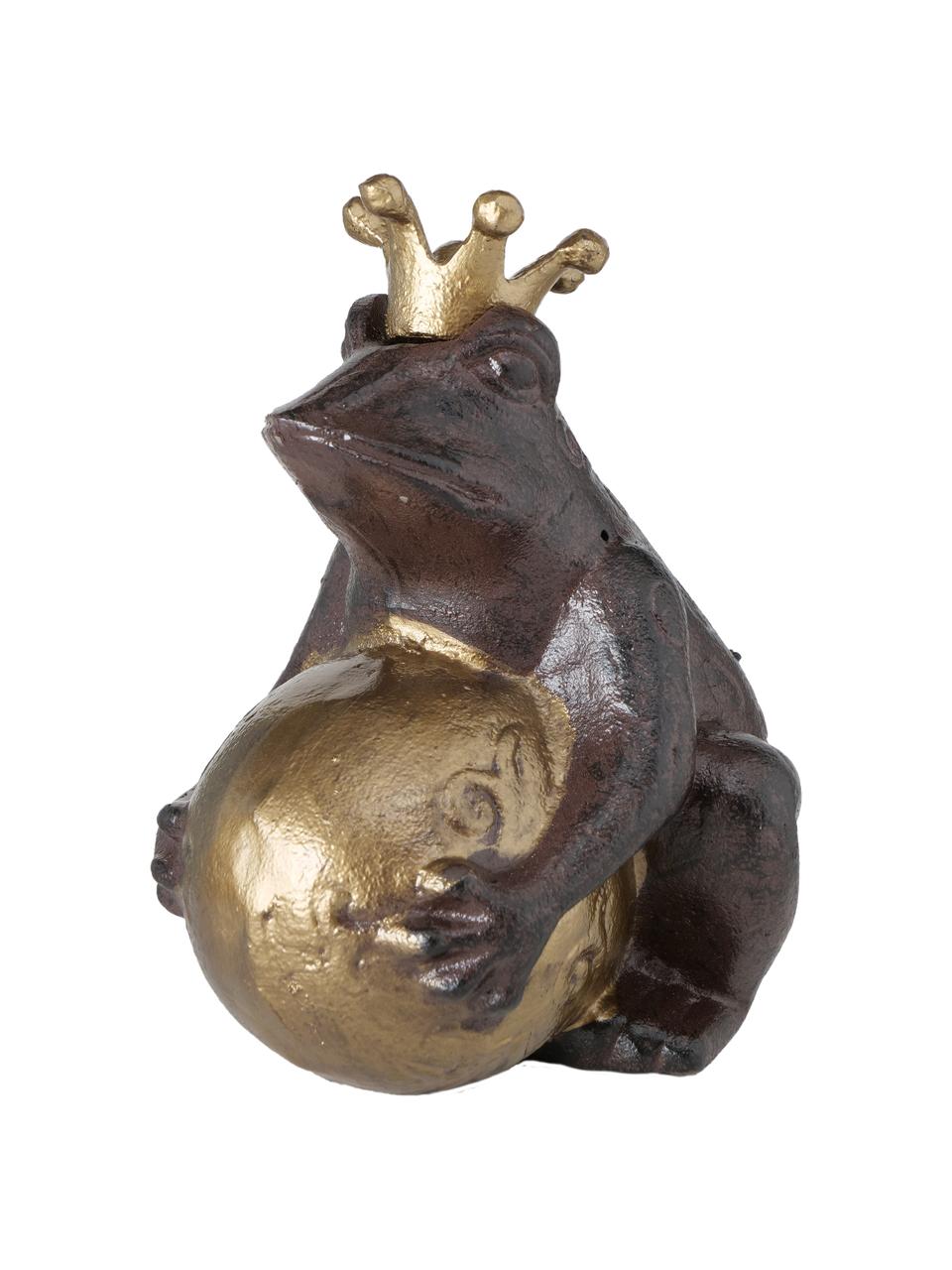 Decoratieve objectenset Froggy, 2-delig, Gecoat metaal, Donkerbruin, goudkleurig, Set met verschillende formaten