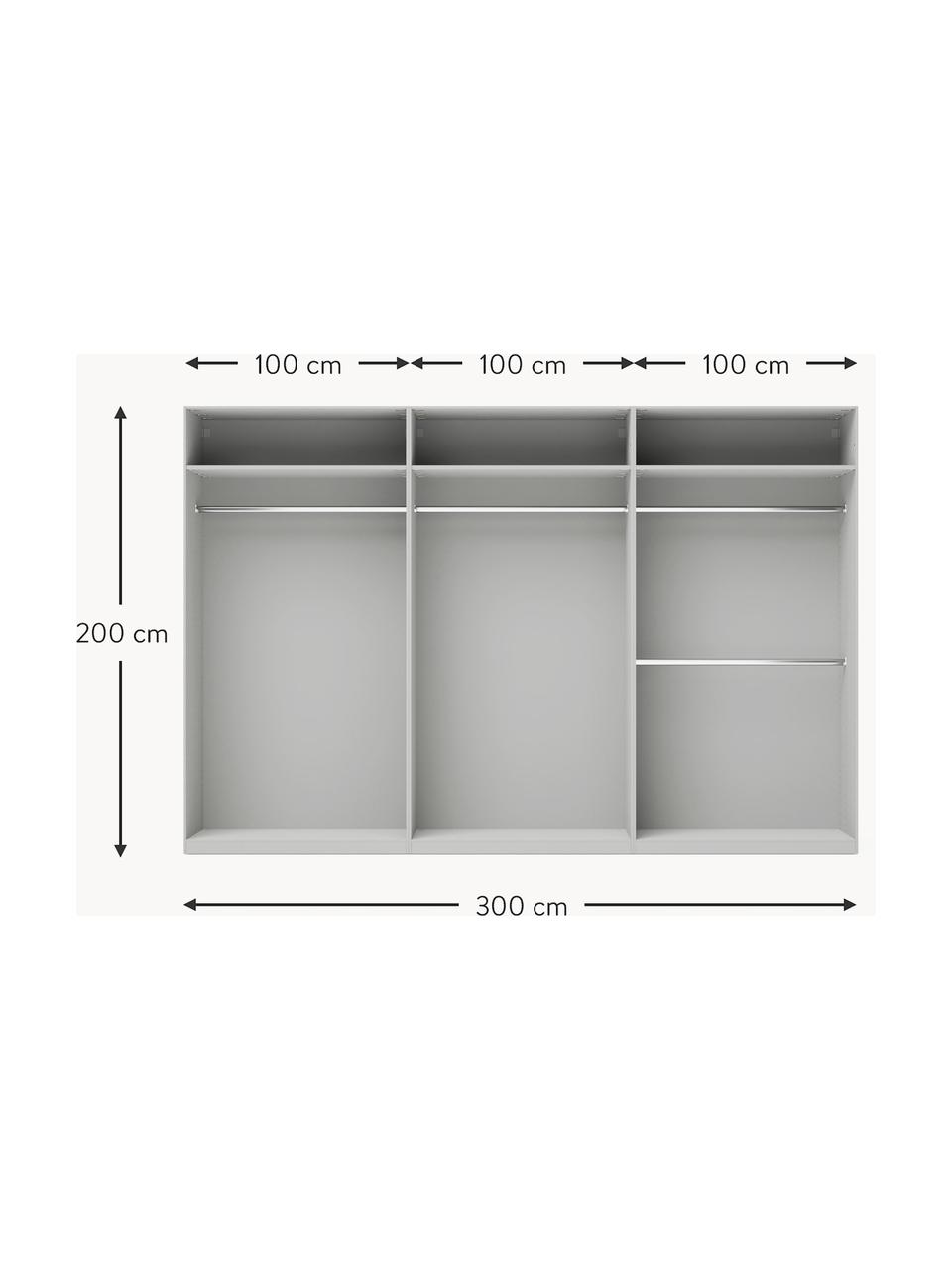 Szafa modułowa Charlotte, 6-drzwiowa, różne warianty, Korpus: płyta wiórowa z certyfika, Szary, S 300 x W 236 cm, Premium