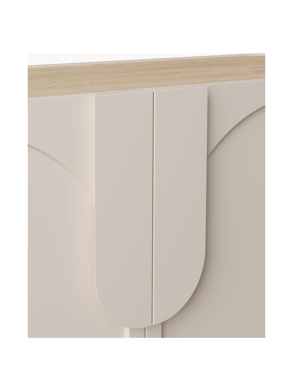 Lowboard Jodie, Gestell: Massives Eschenholz Diese, Hellbeige, Eschenholz, B 160 x H 50 cm