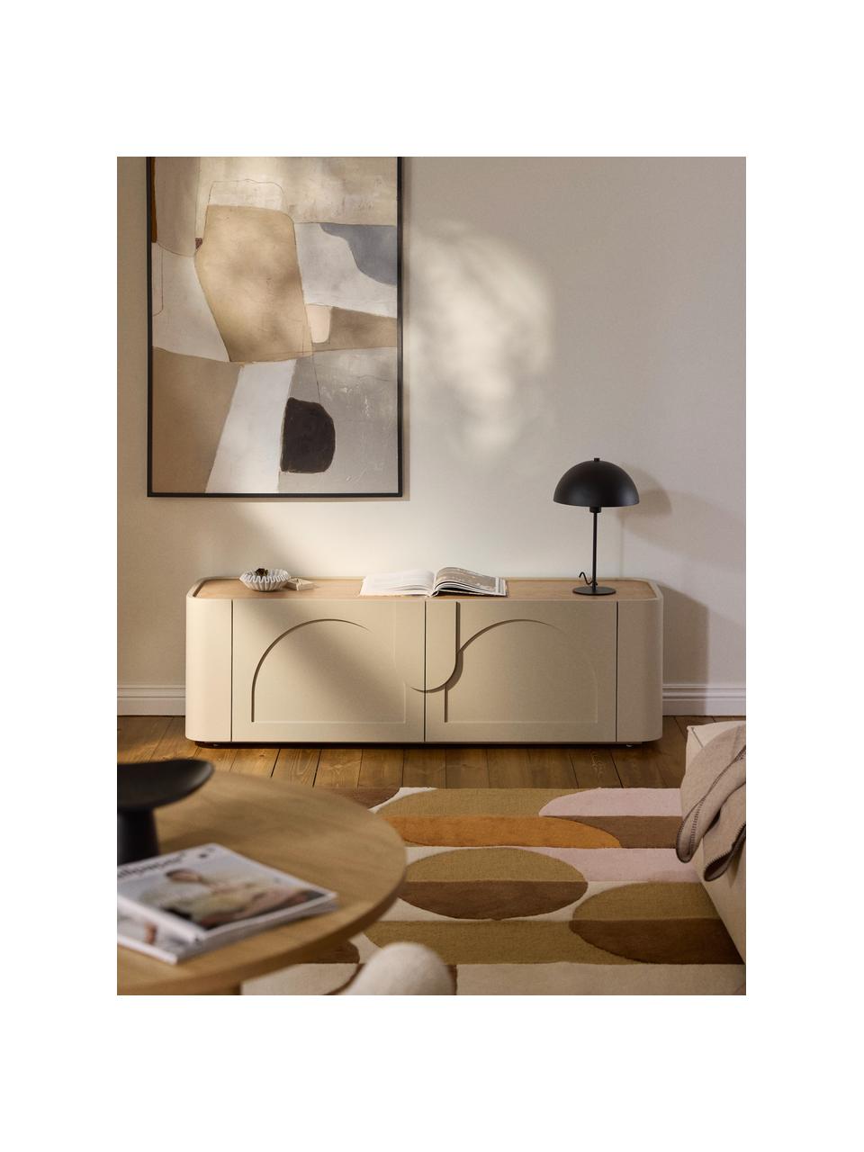 Credenza bassa Jodie, Struttura: legno di frassino massicc, Beige chiaro, legno di frassino, Larg. 160 x Alt. 50 cm