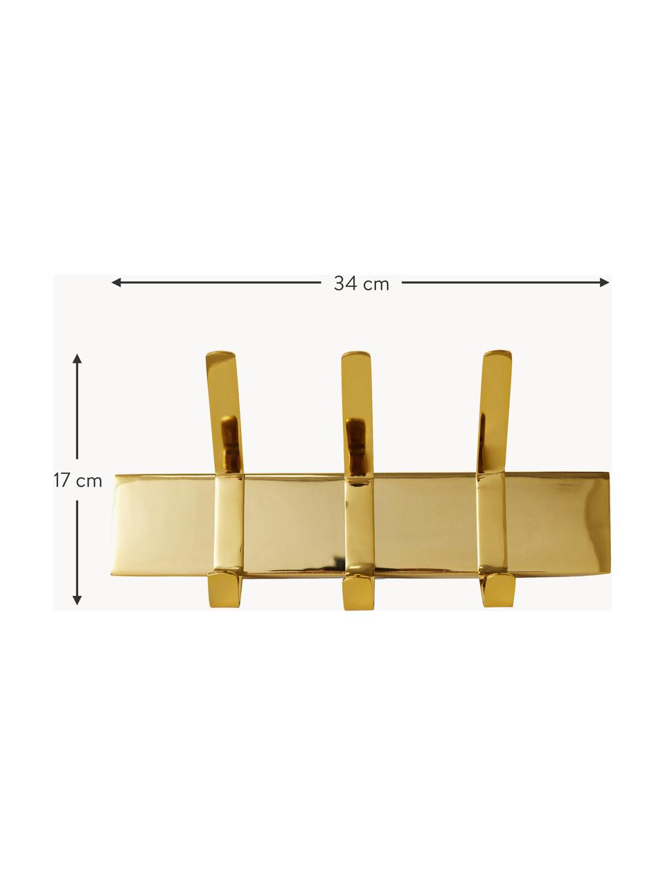 Metalen wandkapstok Clothing Hook, Gecoat metaal, Glanzend goudkleurig, B 34 cm